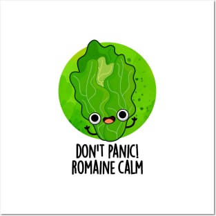 Don't Panic Romaine Calm Cute Veggie Pun Posters and Art